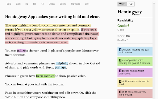 hemingway editor